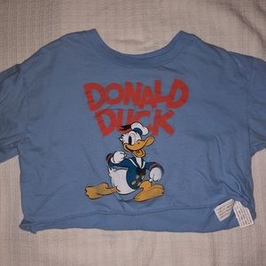 Light blue Disney Donald Duck crop top.